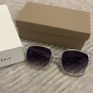 Dior Transparent Sunglasses with Dark Purple Lenses